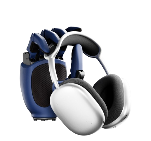 LinkerHand O6 compact dexterous hand handling headphones