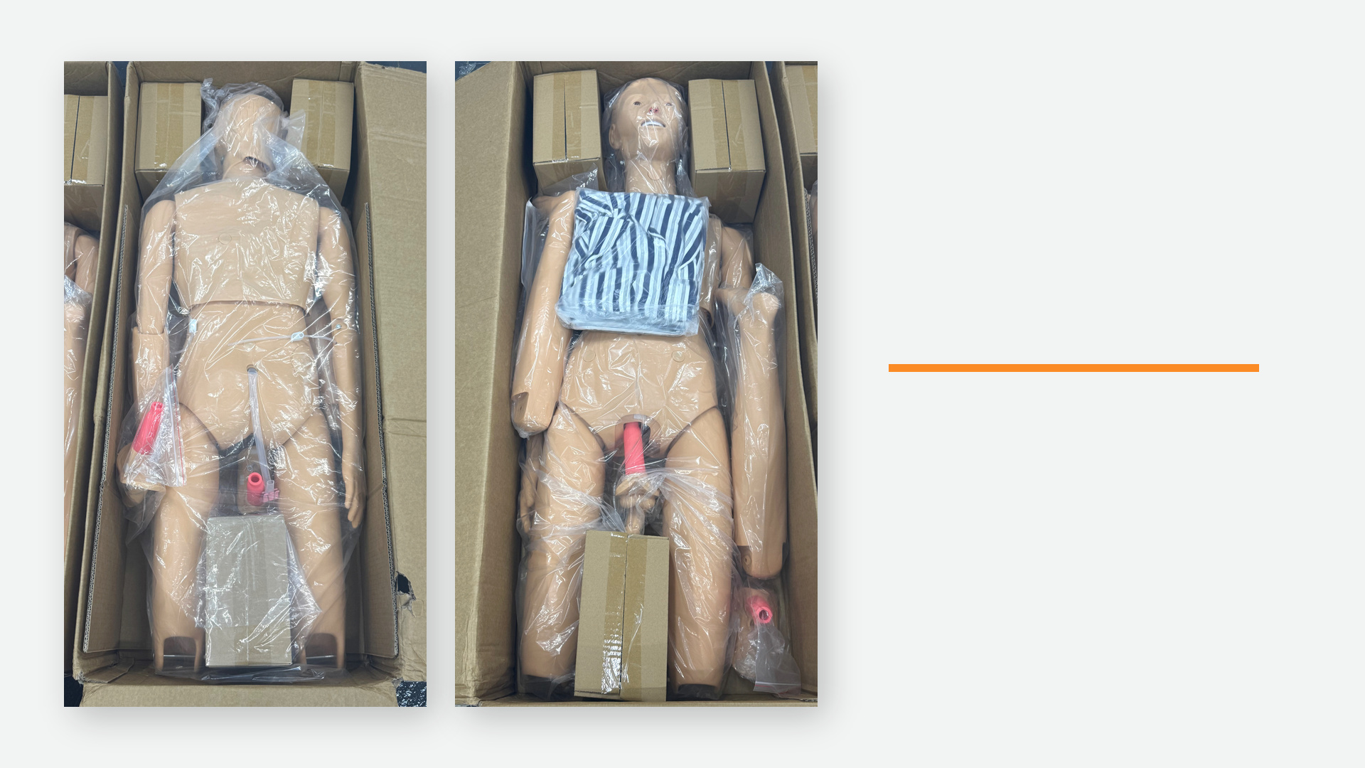 Two articulated nursing-training manikins photographed at the SMERT Academy lab